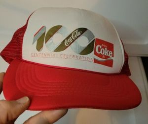 Vintage Coca-Cola Coke Red 100th Annual Centennial Snapback Trucker Hat Cap